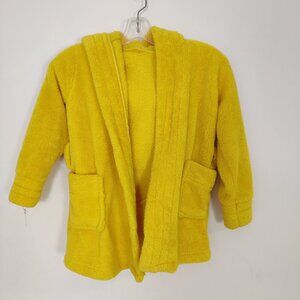 Kids' Unisex Hooded Bath Robe Yellow Color Size 4T - 5T With Pockets Pool Time